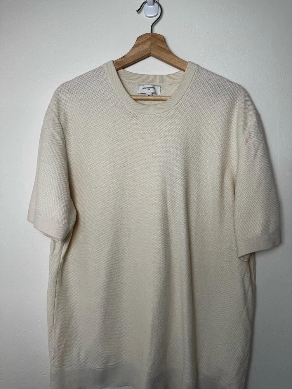 Banana Republic Cream Knit Short Sleeve XL
